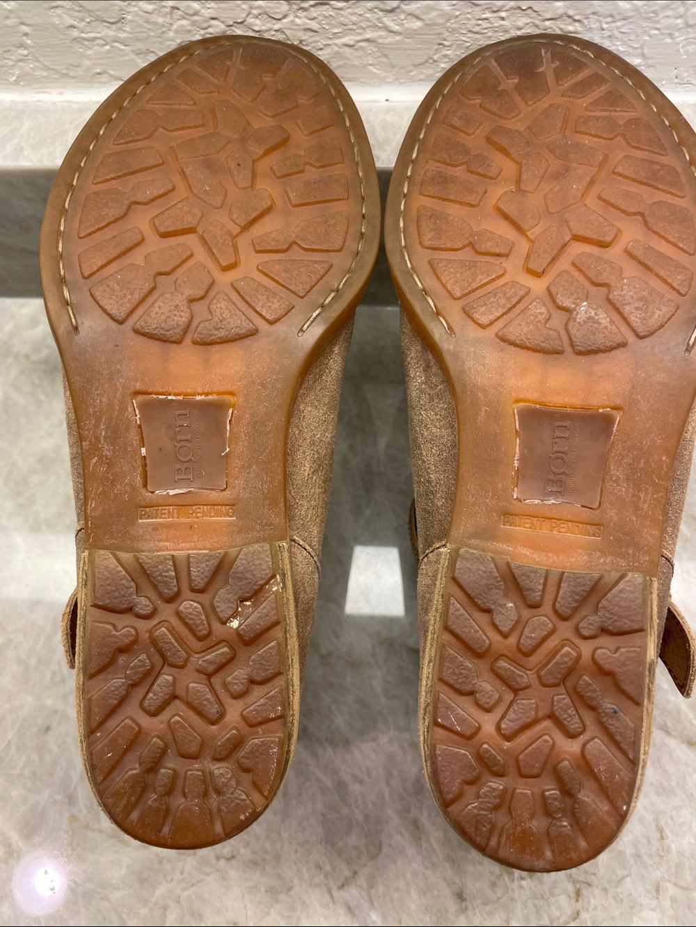 Börn Women's Tan Suede Ankle Booties with Buckle Detail - Picture 4 of 5